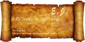 Eötvös Júlia névjegykártya