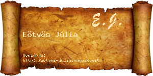 Eötvös Júlia névjegykártya